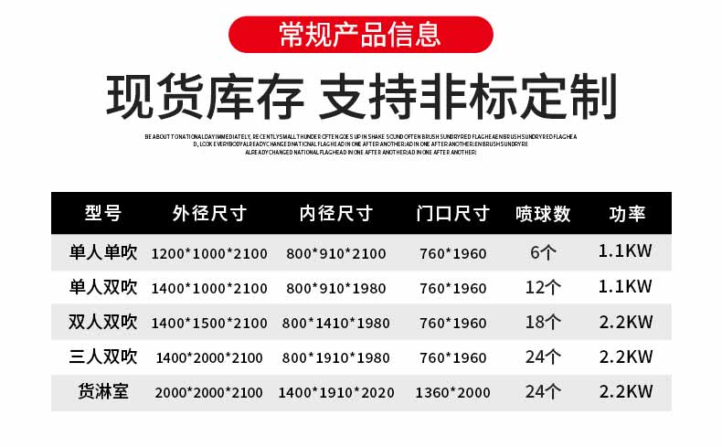 外冷板貨淋室參數(shù)